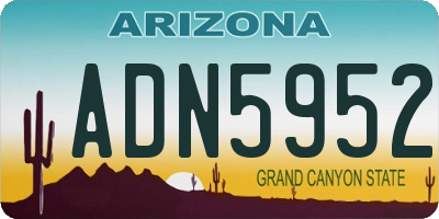 AZ license plate ADN5952