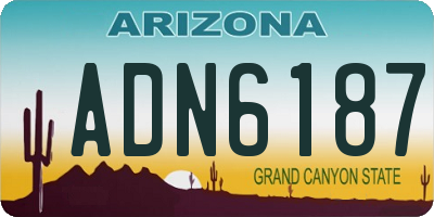 AZ license plate ADN6187