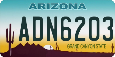 AZ license plate ADN6203