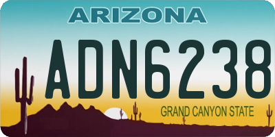 AZ license plate ADN6238