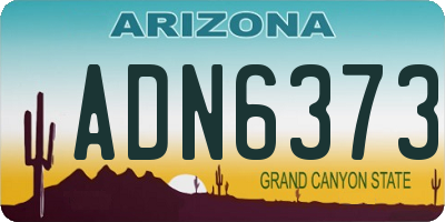 AZ license plate ADN6373