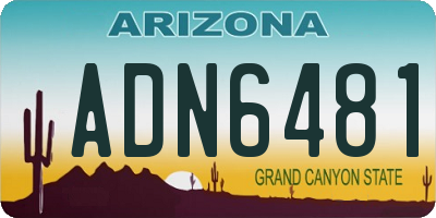 AZ license plate ADN6481