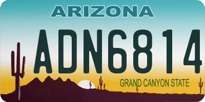 AZ license plate ADN6814