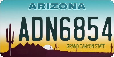 AZ license plate ADN6854