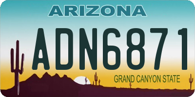 AZ license plate ADN6871
