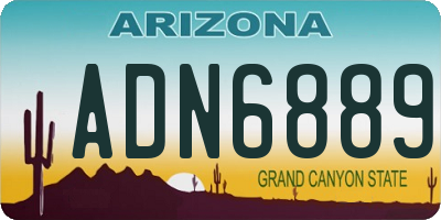 AZ license plate ADN6889