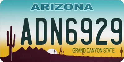 AZ license plate ADN6929