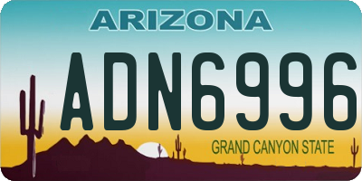 AZ license plate ADN6996