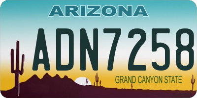 AZ license plate ADN7258
