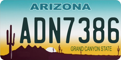 AZ license plate ADN7386