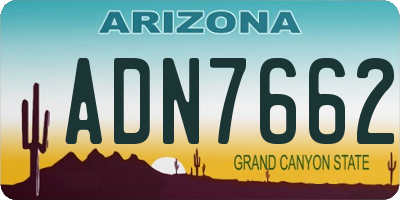 AZ license plate ADN7662