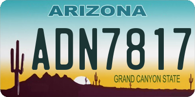 AZ license plate ADN7817