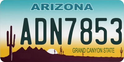 AZ license plate ADN7853
