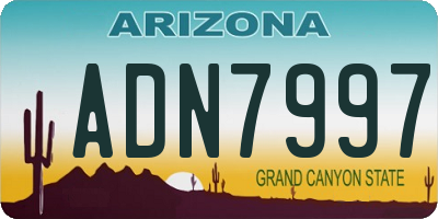 AZ license plate ADN7997
