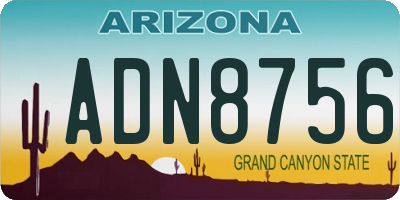 AZ license plate ADN8756