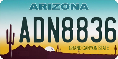 AZ license plate ADN8836