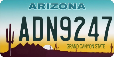 AZ license plate ADN9247