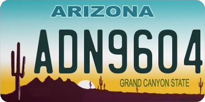 AZ license plate ADN9604