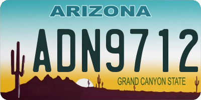 AZ license plate ADN9712