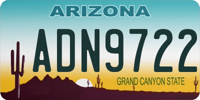 AZ license plate ADN9722