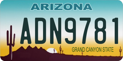AZ license plate ADN9781