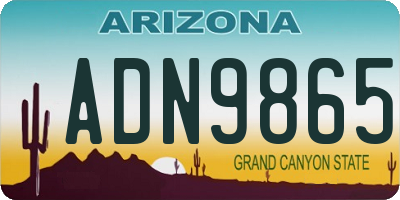 AZ license plate ADN9865