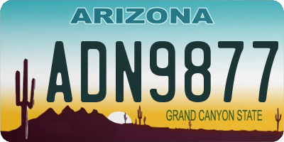 AZ license plate ADN9877