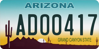 AZ license plate ADO0417