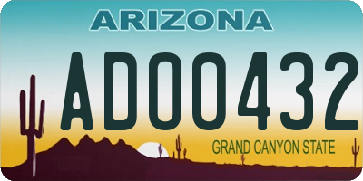AZ license plate ADO0432