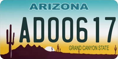 AZ license plate ADO0617