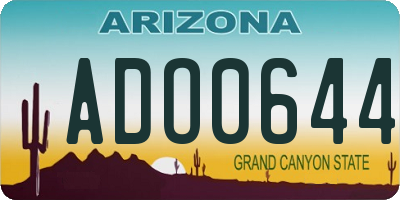 AZ license plate ADO0644