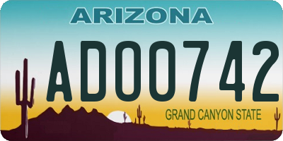 AZ license plate ADO0742