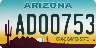 AZ license plate ADO0753