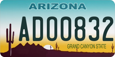 AZ license plate ADO0832