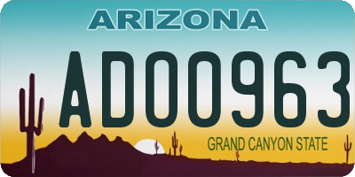 AZ license plate ADO0963