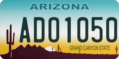 AZ license plate ADO1050