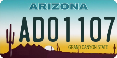 AZ license plate ADO1107