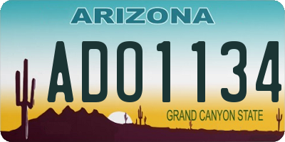AZ license plate ADO1134