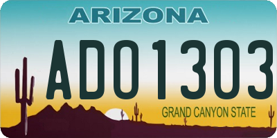 AZ license plate ADO1303