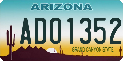 AZ license plate ADO1352