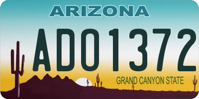 AZ license plate ADO1372