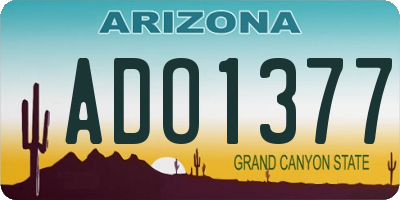 AZ license plate ADO1377