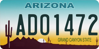 AZ license plate ADO1472