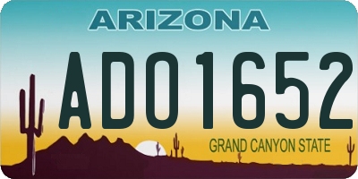 AZ license plate ADO1652
