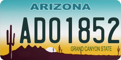 AZ license plate ADO1852