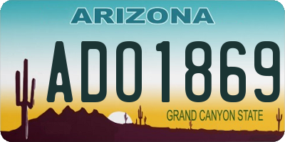 AZ license plate ADO1869