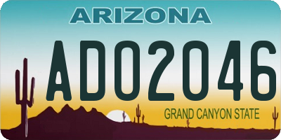 AZ license plate ADO2046