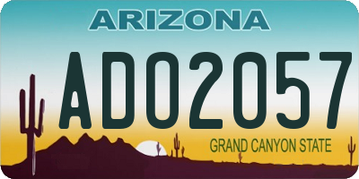 AZ license plate ADO2057