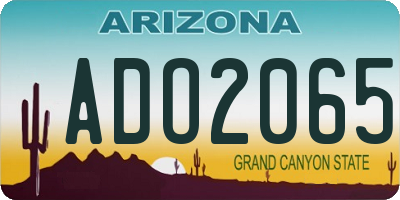 AZ license plate ADO2065