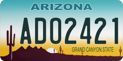 AZ license plate ADO2421